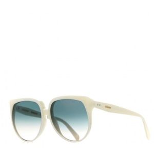 NEW CELINE White Acetate Oversized Sunglasses